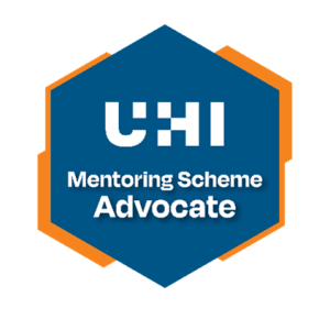 A digital badge which reads UHI Mentoring Scheme Advocate